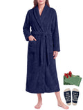 Weekease Flannel Robe for Woman V Neck Long Sleeve Bathroben comfortable Pajamas Tattersall Nightwear